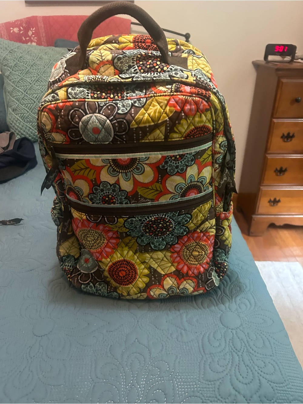 Vera Bradley Retired Flower Shower  Extra Large  Quilted Floral Backpack.